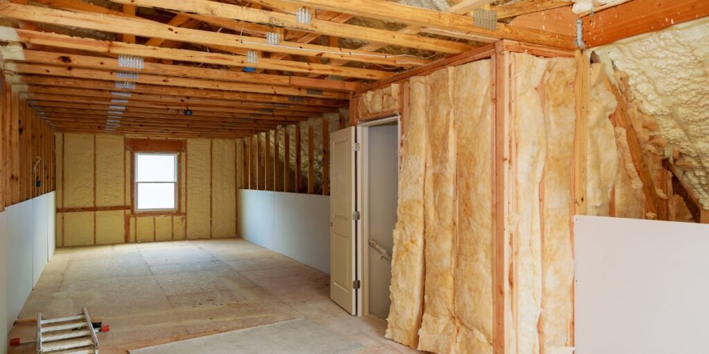 combination spray foam insulation inside house